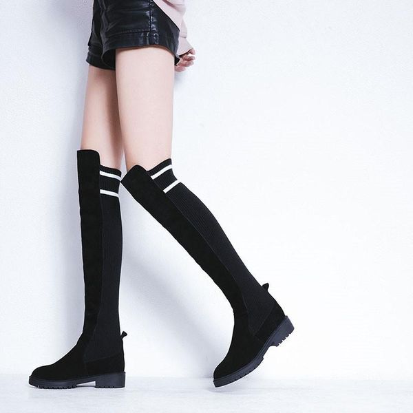 ymechic black elastic thigh high boots knitting cow suede 2020 autumn winter over the knee women black long knight riding boots1
ymechic black elastic thigh high boots knitting cow suede 2020 autumn winter over the knee women black long knight riding boots1