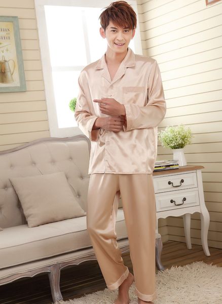 faux silk men sleepwear mens pajamas men's sleep & lounge male pajama sets satin men pyjamas men nightgown chinese silk pajamas lj20111, Black;brown
faux silk men sleepwear mens pajamas men's sleep & lounge male pajama sets satin men pyjamas men nightgown chinese silk pajamas lj20111, Black;brown