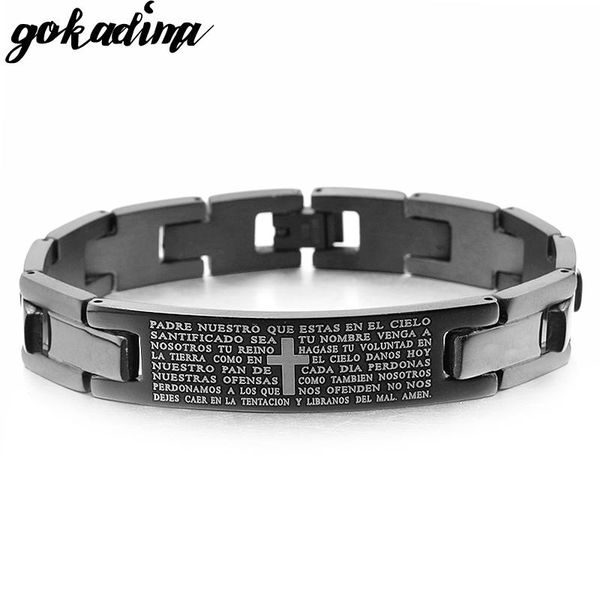 gokadima cross bible scripture men bracelet stainless steel bracelet black or silver color, jewelry pulseras wholesale,wb104
gokadima cross bible scripture men bracelet stainless steel bracelet black or silver color, jewelry pulseras wholesale,wb104