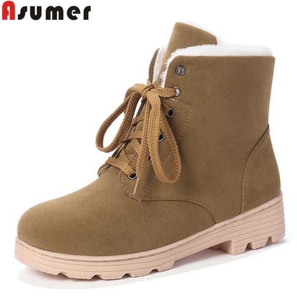 asumer big size 34-43 fashion ladies snow boots round toe lace up ankle boots women med heels casual keep warm winter 2020, Black
asumer big size 34-43 fashion ladies snow boots round toe lace up ankle boots women med heels casual keep warm winter 2020, Black