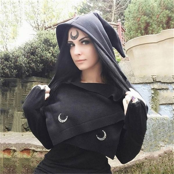 rosetic women scarves headscarf moon print gothic female punk shawl goth hooded black scarf ladies y201007, Blue;gray
rosetic women scarves headscarf moon print gothic female punk shawl goth hooded black scarf ladies y201007, Blue;gray
