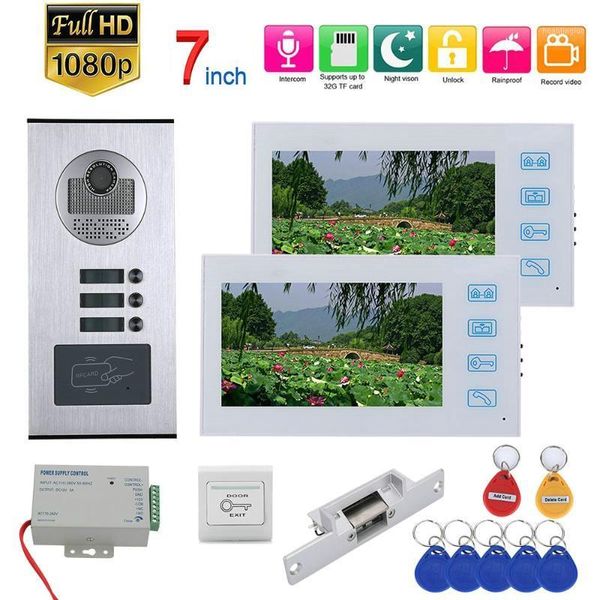 video door phones 7inch record intercom 2/3/6apartments phone system with rfid 1080p doorbell camera+no electric strike lock1
video door phones 7inch record intercom 2/3/6apartments phone system with rfid 1080p doorbell camera+no electric strike lock1