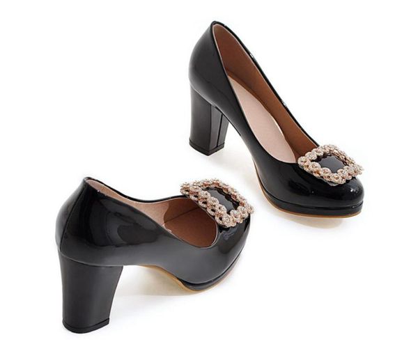 2020 spring and autumn with new style fashion high heel coarse heel round head women's shoes @tnm1, Black
2020 spring and autumn with new style fashion high heel coarse heel round head women's shoes @tnm1, Black