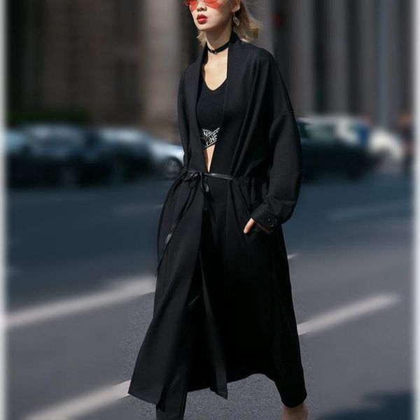 women's trench coats long black coat women gothic spring parka plus size tunic windbreaker female japan harajuku cardigan with belt, Tan;black
women's trench coats long black coat women gothic spring parka plus size tunic windbreaker female japan harajuku cardigan with belt, Tan;black