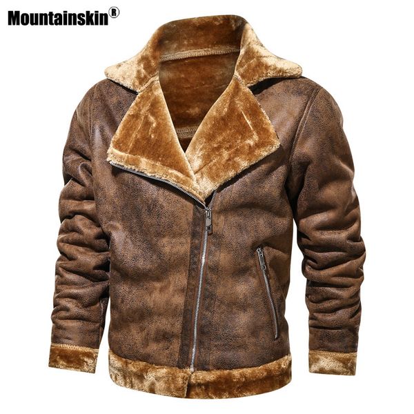 mountainskin winter men's lapel jacket mens warm plush thick casual fur windproof motorcycle leather coat mt016
mountainskin winter men's lapel jacket mens warm plush thick casual fur windproof motorcycle leather coat mt016