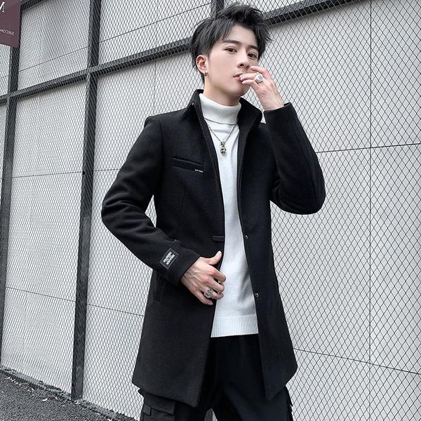 woolen coat men's mid-length winter brushed and thick slim fit 2020 new style trend korean-style black and white with pattern wo
woolen coat men's mid-length winter brushed and thick slim fit 2020 new style trend korean-style black and white with pattern wo
