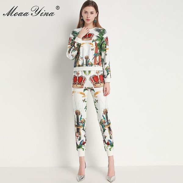 moaayina fashion designer set summer women long sleeve small animals print pullover +trousers two-piece suit, Gray
moaayina fashion designer set summer women long sleeve small animals print pullover +trousers two-piece suit, Gray