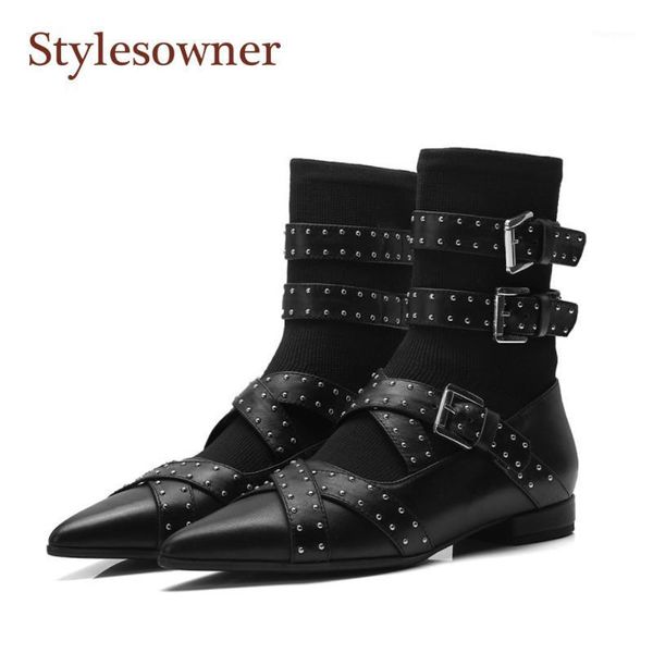 stylesowner punk style lady motorcycle boots rivets belt buckle pointed toe cool bootie real leather autumn winter short boots1, Black
stylesowner punk style lady motorcycle boots rivets belt buckle pointed toe cool bootie real leather autumn winter short boots1, Black