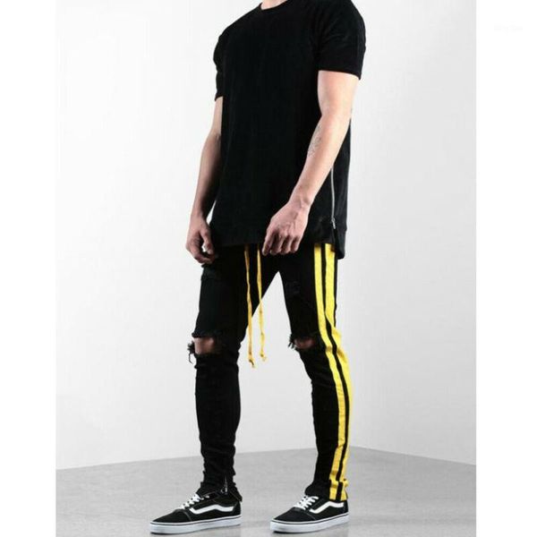 imcute men's yellow striped hole trousers mens denim ripped jeans skinny pants frayed biker destroyed slim fit trousers1, Black
imcute men's yellow striped hole trousers mens denim ripped jeans skinny pants frayed biker destroyed slim fit trousers1, Black