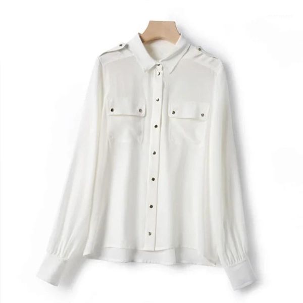 women's blouses & shirts 100% silk soft women long sleeve blouse ladies white green shirt single-breasted double pockets office work an
women's blouses & shirts 100% silk soft women long sleeve blouse ladies white green shirt single-breasted double pockets office work an