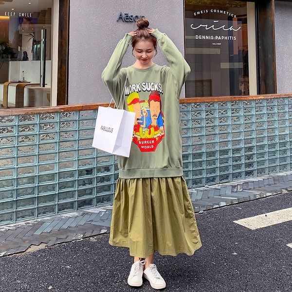 fbc1j 2020 long new splicing cartoon sweater autumn round neck 2020 autumn dress splicing cartoon sweater long round pullover dress new dres, Black
fbc1j 2020 long new splicing cartoon sweater autumn round neck 2020 autumn dress splicing cartoon sweater long round pullover dress new dres, Black