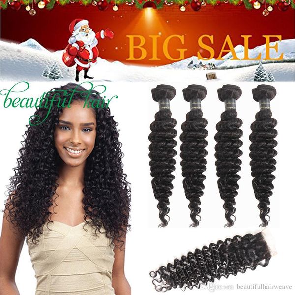 brazilian virgin hair with lace closure deep wave kinky curly loose water wave wet and wavy human hair 3 4 bundles with closure, Black 
brazilian virgin hair with lace closure deep wave kinky curly loose water wave wet and wavy human hair 3 4 bundles with closure, Black