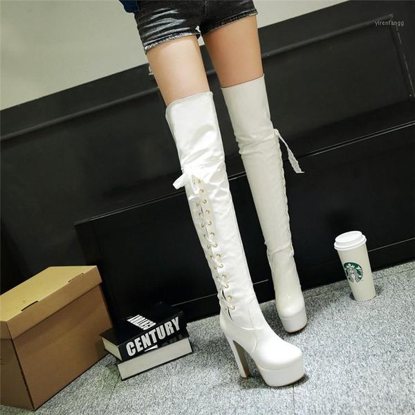 pxelena super high heels over the knee boots ladies shoes nightclub pole dance women thigh high boots patent leather 34-431, Black 
pxelena super high heels over the knee boots ladies shoes nightclub pole dance women thigh high boots patent leather 34-431, Black