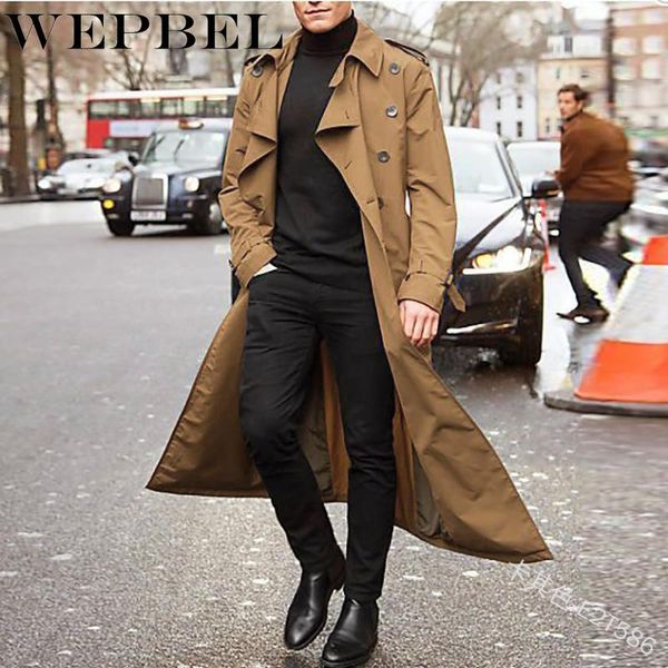 wepbel men long trench coat full sleeve casual fashion winter spring button pockets turn down neck men's coats, Tan;black
wepbel men long trench coat full sleeve casual fashion winter spring button pockets turn down neck men's coats, Tan;black