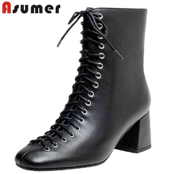 asumer 2020 suede leather ankle boots for women square toe cross tied high heel boots ladies dress office shoes, Black
asumer 2020 suede leather ankle boots for women square toe cross tied high heel boots ladies dress office shoes, Black