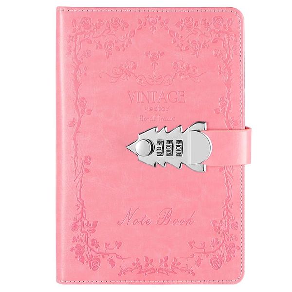 notepads retro notebooks password pu leather a5 agenda with lock planner diary books school supplies, Purple;pink
notepads retro notebooks password pu leather a5 agenda with lock planner diary books school supplies, Purple;pink