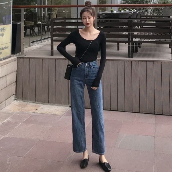 2020 autumn new versatile high waist jeans show thin straight loose wide leg pants women's wear
2020 autumn new versatile high waist jeans show thin straight loose wide leg pants women's wear