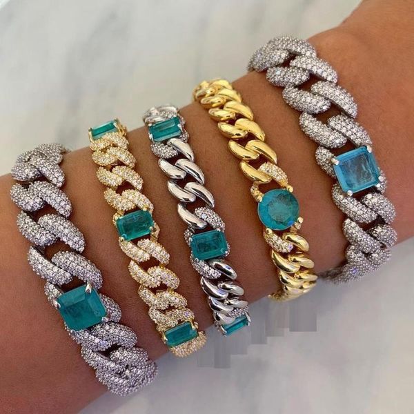 link, chain iced out bling hip hop women jewelry 14mm triple row cz cuban big green stone 5a cubic zirconia bracelet, Black
link, chain iced out bling hip hop women jewelry 14mm triple row cz cuban big green stone 5a cubic zirconia bracelet, Black