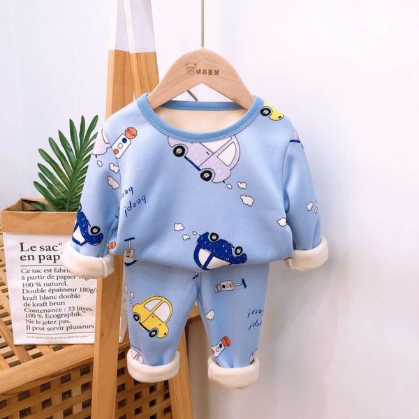 59136 children's plush thermal underwear boys' and girls' pajamas milk silk home suit set2etj, Blue;red
59136 children's plush thermal underwear boys' and girls' pajamas milk silk home suit set2etj, Blue;red