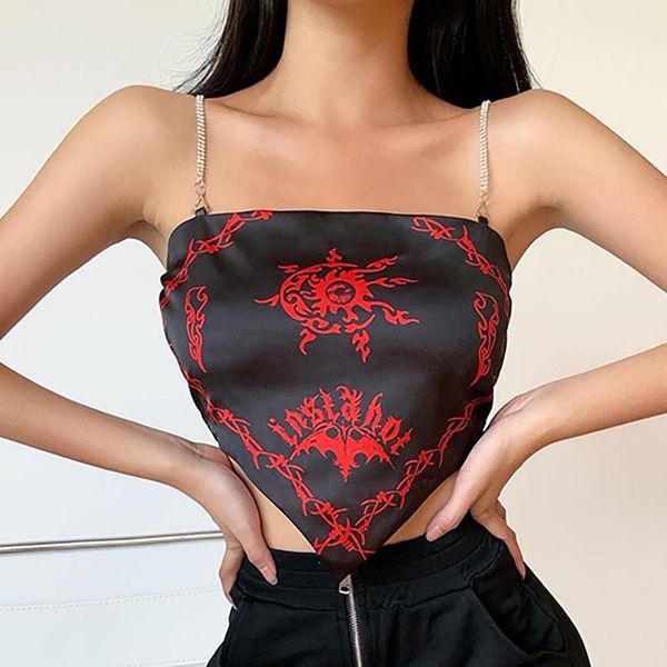 women's vest wrap totem print chain camisole blouse print sleeveless crop streetwear style vest @40, White;black
women's vest wrap totem print chain camisole blouse print sleeveless crop streetwear style vest @40, White;black