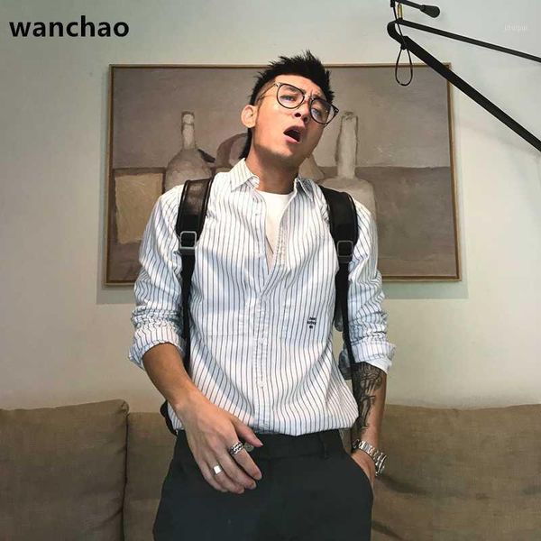 wanchao men striped shirts casual long sleeve mens shirt slim fit business male social dress shirt pocket 2020 fashion trend1, White;black
wanchao men striped shirts casual long sleeve mens shirt slim fit business male social dress shirt pocket 2020 fashion trend1, White;black