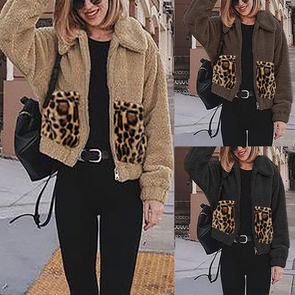 women's jackets women plush winter leopard pockets stitching long sleeve coat autumn zipper padded jacket, Black;brown
women's jackets women plush winter leopard pockets stitching long sleeve coat autumn zipper padded jacket, Black;brown