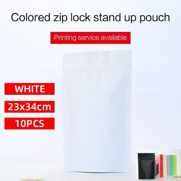storage bags 23x34cm 10pcs matte white stand up pouch with zipper aluminum foil bag colored coffee bean packaging
storage bags 23x34cm 10pcs matte white stand up pouch with zipper aluminum foil bag colored coffee bean packaging