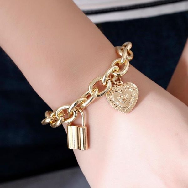 european and american exaggerated bracelets punk style hip-hop thick chain lock bracelet new non-mainstream couple jewelry, Black
european and american exaggerated bracelets punk style hip-hop thick chain lock bracelet new non-mainstream couple jewelry, Black