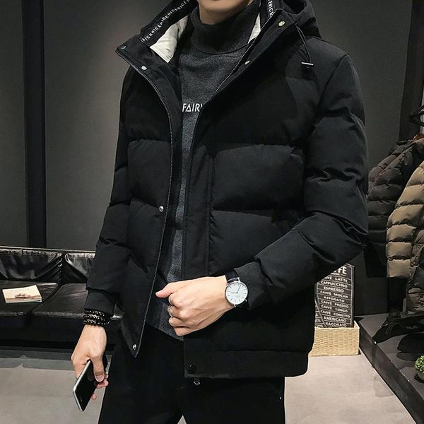 winter casual jacket cotton-padded jacket slim-fit man in a hooded cotton coat, Black
winter casual jacket cotton-padded jacket slim-fit man in a hooded cotton coat, Black