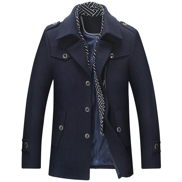men's wool & blends 2021 winter fashion long brand cotton thick woolen cashmere business casual leisure jacket trench coat, Black
men's wool & blends 2021 winter fashion long brand cotton thick woolen cashmere business casual leisure jacket trench coat, Black
