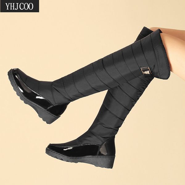 new arrival winter warm plush over the knee women boots wedges non-slip snow boots waterproof down plus size, Black
new arrival winter warm plush over the knee women boots wedges non-slip snow boots waterproof down plus size, Black