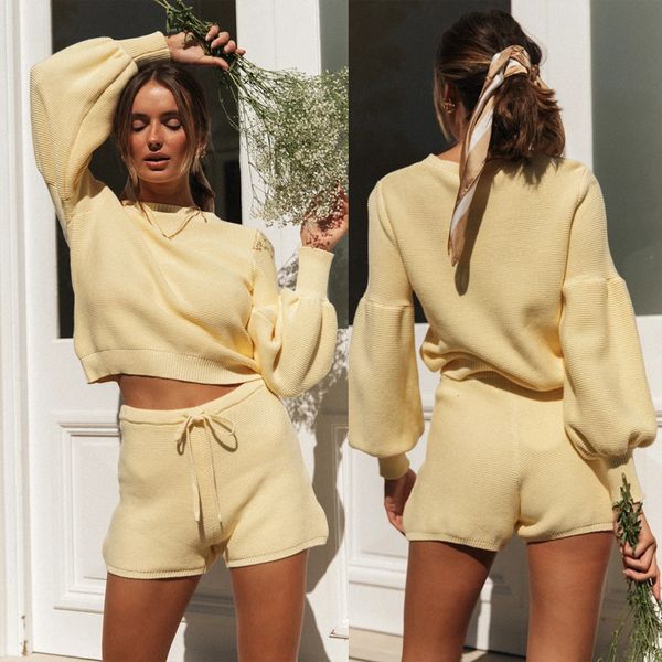 women autumn 2 piece set tracksuits fall winter basic pullover sweater shorts sporting suit ladies two piece sets, Gray
women autumn 2 piece set tracksuits fall winter basic pullover sweater shorts sporting suit ladies two piece sets, Gray