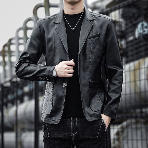 2021 men's autumn thin new pure trend beautiful leather jacket fashion male youth rhu1, Black;brown
2021 men's autumn thin new pure trend beautiful leather jacket fashion male youth rhu1, Black;brown