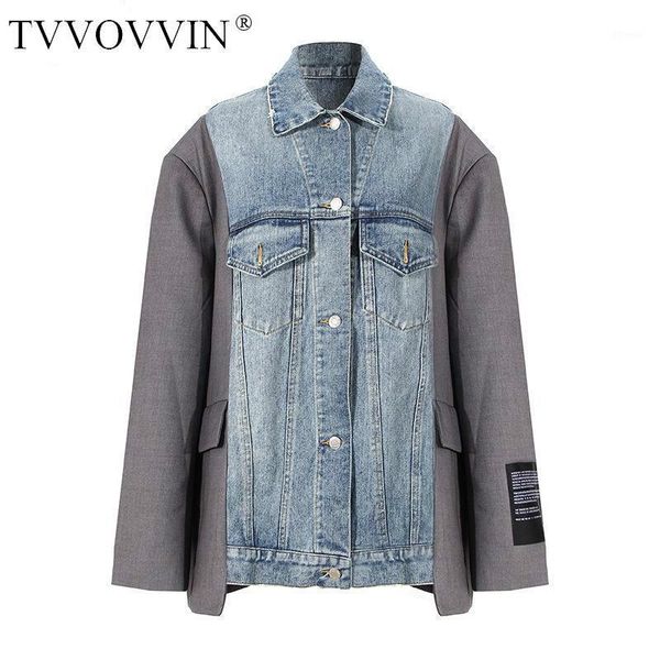 women's suits & blazers tvvovvin suit blazer women color matching denim patchwork jackets irregular vintage casual jaket 2021 1ccr1, White;black
women's suits & blazers tvvovvin suit blazer women color matching denim patchwork jackets irregular vintage casual jaket 2021 1ccr1, White;black