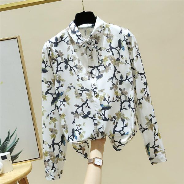 2021 autumn fashion women's long sleeves turn down collar floral shirts female office ladies shirt blouse a4030, White
2021 autumn fashion women's long sleeves turn down collar floral shirts female office ladies shirt blouse a4030, White