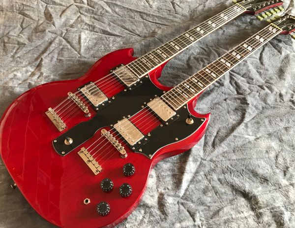 limited qulite double head sg double cutaway electric guitar gold hardware red,support custom 12strings
limited qulite double head sg double cutaway electric guitar gold hardware red,support custom 12strings