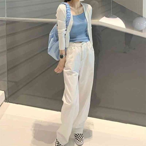 white casual wide leg jeans woman high waisted denim pants streetwear mom jeans outfit, Blue
white casual wide leg jeans woman high waisted denim pants streetwear mom jeans outfit, Blue