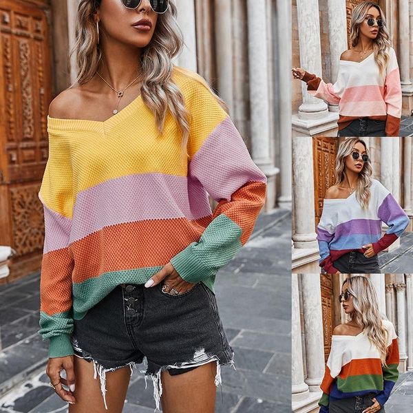 women's sweaters color block pullover sweater women loose jumper v neck cold shoulder casual woman winter autumn, White;black
women's sweaters color block pullover sweater women loose jumper v neck cold shoulder casual woman winter autumn, White;black