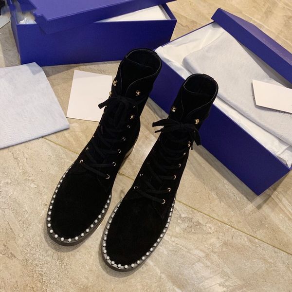 classic retro new women pearl leather brown black suede thick bottom short tube knight martin boots
classic retro new women pearl leather brown black suede thick bottom short tube knight martin boots