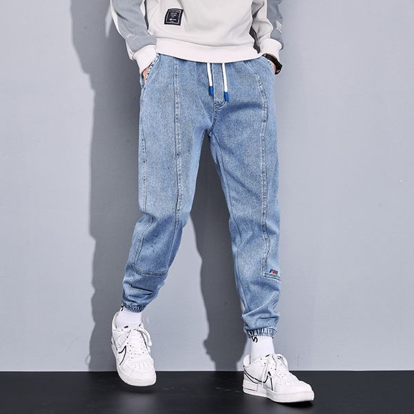 spring autumn large loose black and blue denim cotton elastic charge men's leisure harem jeans 8xl
spring autumn large loose black and blue denim cotton elastic charge men's leisure harem jeans 8xl