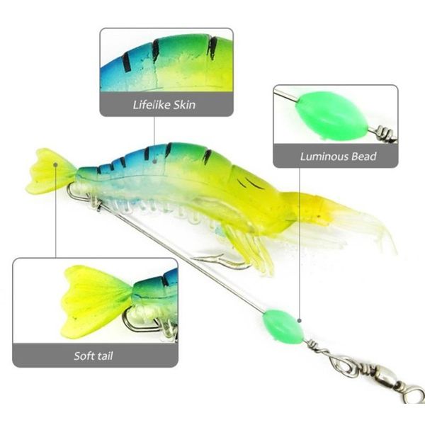 7pcs 8cm 5g luminous fake shrimp soft sile artificial bait with bead swivels hook for fishing sea fishin qylbwy
7pcs 8cm 5g luminous fake shrimp soft sile artificial bait with bead swivels hook for fishing sea fishin qylbwy