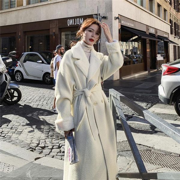 women's wool & blends white mink cashmere coat autumn and winter thickening 2021 mid-length gentle temperament woolen jacket overcoat y, Black
women's wool & blends white mink cashmere coat autumn and winter thickening 2021 mid-length gentle temperament woolen jacket overcoat y, Black