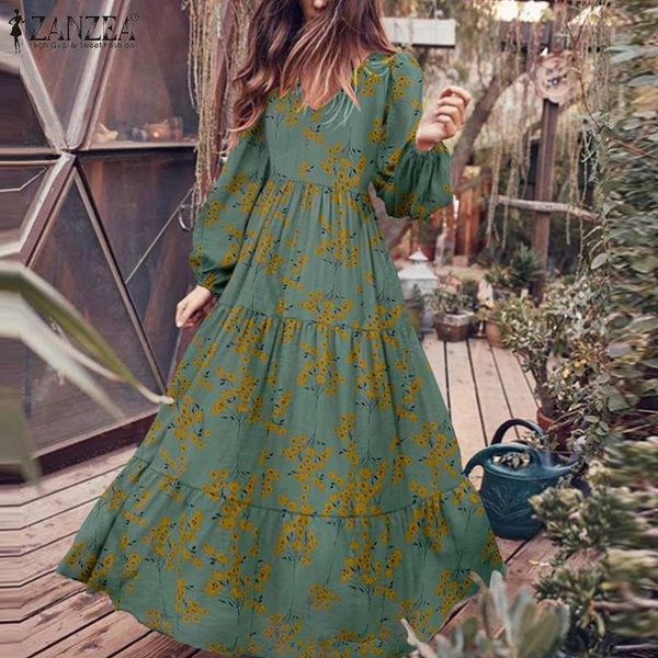 zanzea casual cotton sundress vintage floral printed vestidos female v neck puff sleeves robe women's fashion autumn maxi dress, Black;gray
zanzea casual cotton sundress vintage floral printed vestidos female v neck puff sleeves robe women's fashion autumn maxi dress, Black;gray