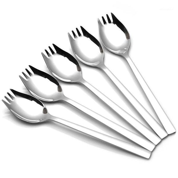 5pcs 304 stainless steel long handle fork spoon one spoon creative home salad student fruit fork soup1
5pcs 304 stainless steel long handle fork spoon one spoon creative home salad student fruit fork soup1