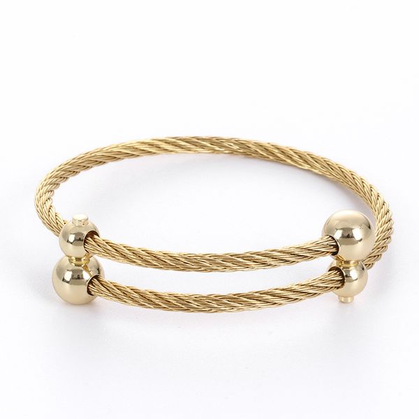 bangle stainless steel bracelet double-headed gourd slide adjustable opening woven fashion women's accessories simple, Black
bangle stainless steel bracelet double-headed gourd slide adjustable opening woven fashion women's accessories simple, Black