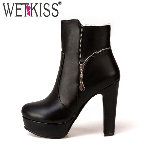wetkiss big size 34-50 thick high heels ankle women boots round toe footwear pu lady shoes 2020 new autumn platform bootie t200425, Black
wetkiss big size 34-50 thick high heels ankle women boots round toe footwear pu lady shoes 2020 new autumn platform bootie t200425, Black