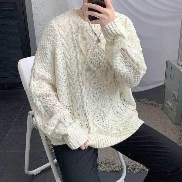winter thick sweater men's warm fashion casual knit pullover men streetwear loose korean knitting sweaters mens clothes -2xl, White;black
winter thick sweater men's warm fashion casual knit pullover men streetwear loose korean knitting sweaters mens clothes -2xl, White;black