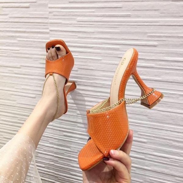 2021 luxury design metal chain slides mules women 9cm high heels fetish summer sandals orange slippers prom party wedding shoes1, Black
2021 luxury design metal chain slides mules women 9cm high heels fetish summer sandals orange slippers prom party wedding shoes1, Black