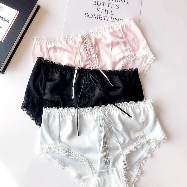women's panties satin texture for women hollow out cross ribbon underwear girls cotton crotch lingerie woman briefs, Black;pink
women's panties satin texture for women hollow out cross ribbon underwear girls cotton crotch lingerie woman briefs, Black;pink