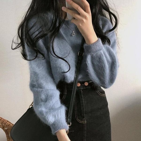 autumn / winter 2020 new korean version of retro hong kong style pullover sweater for women's loose and lazy style thickened kni1, White;black
autumn / winter 2020 new korean version of retro hong kong style pullover sweater for women's loose and lazy style thickened kni1, White;black